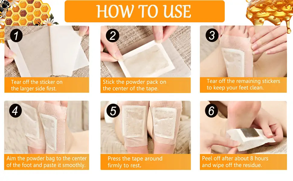 MD Bee Venom Lymphatic Drainage & Slimming Detox Foot Patches 🌿👣